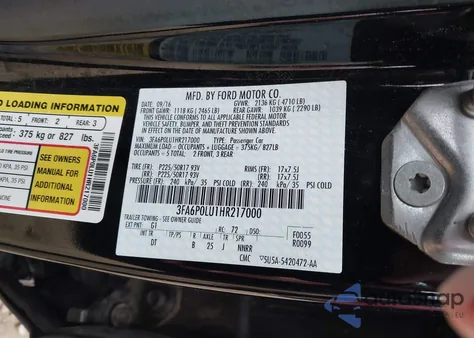 2017 Ford Fusion Hybrid Se из США, поврежденный, VIN 3FA6P0LU1HR217000